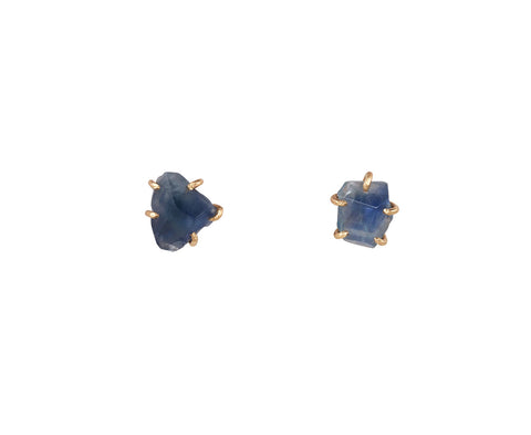 Variance Objects Blue Sapphire Claw Stud Earrings