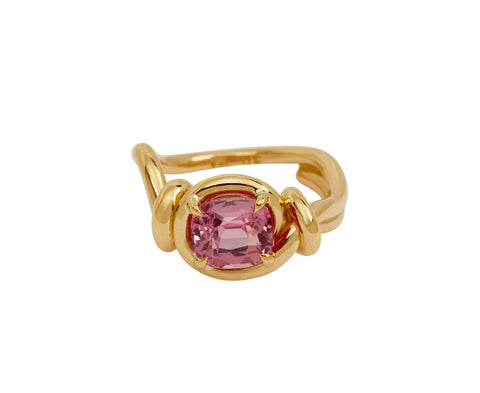 Cushion Cut Pink Spinel Ring