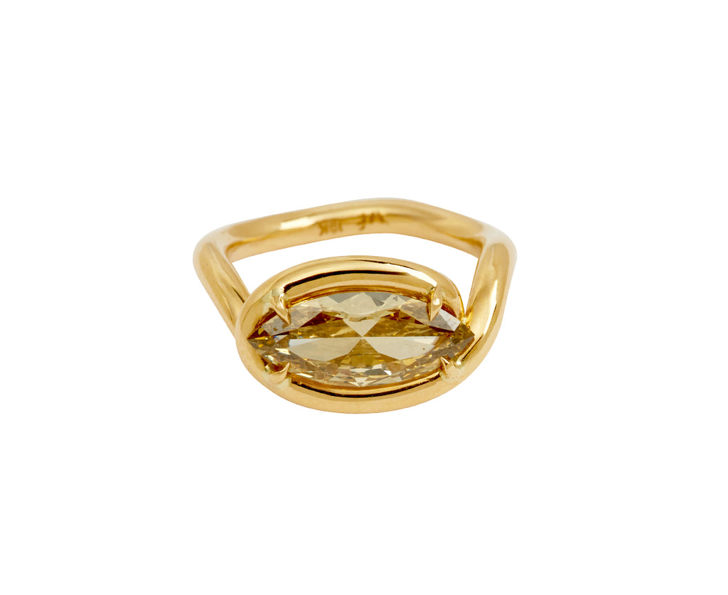 Marquise Fancy Deep Brown Yellow Diamond Ring