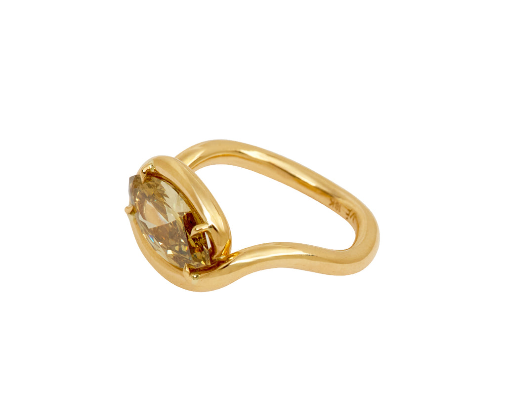 Marquise Fancy Deep Brown Yellow Diamond Ring