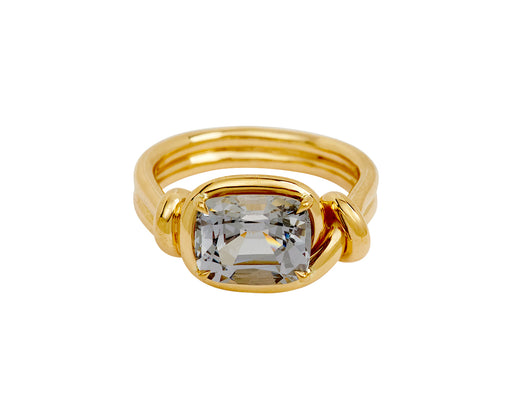 Cushion Cut Gray Spinel Ring