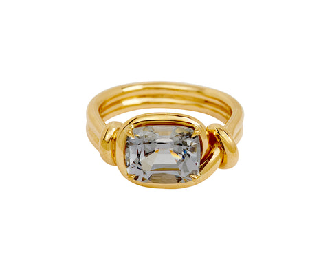Cushion Cut Gray Spinel Ring