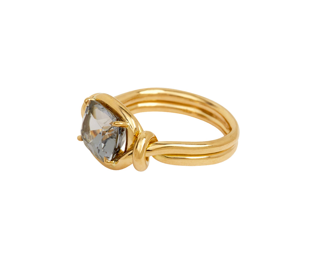 Cushion Cut Gray Spinel Ring
