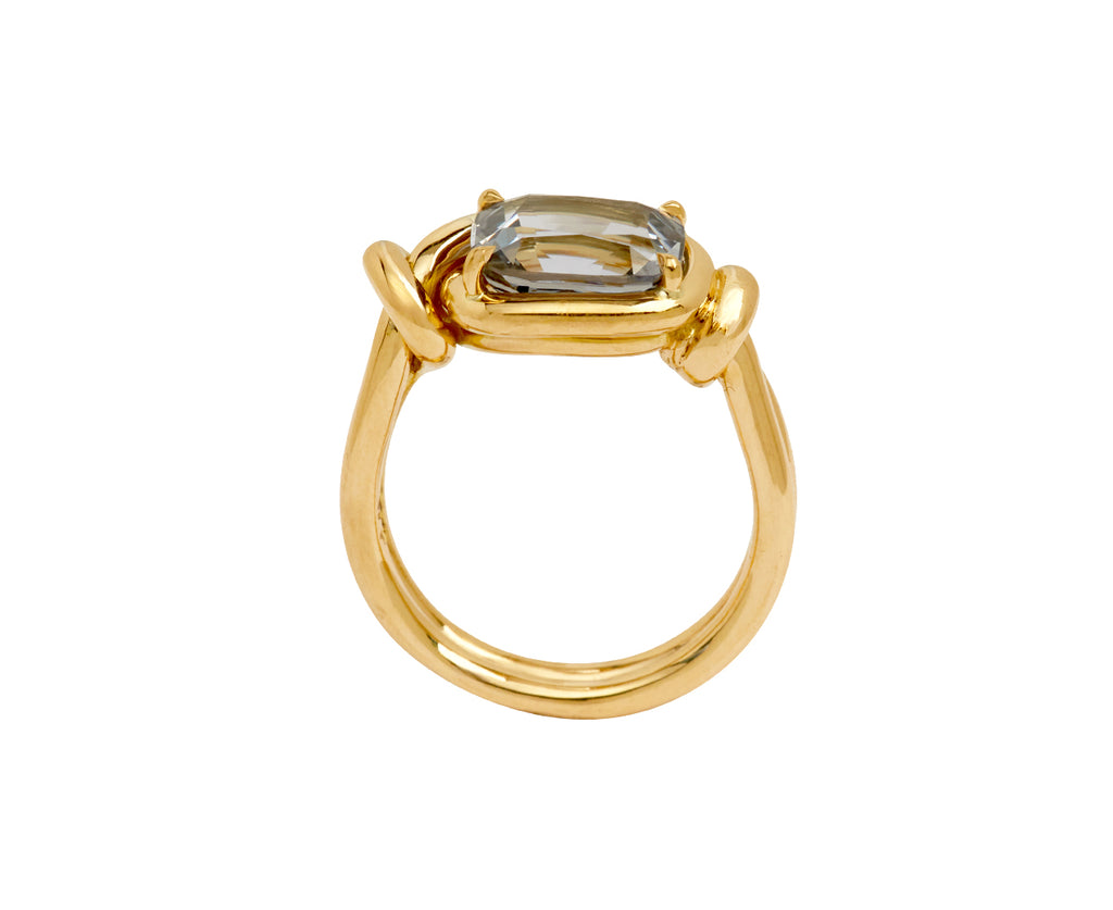 Cushion Cut Gray Spinel Ring