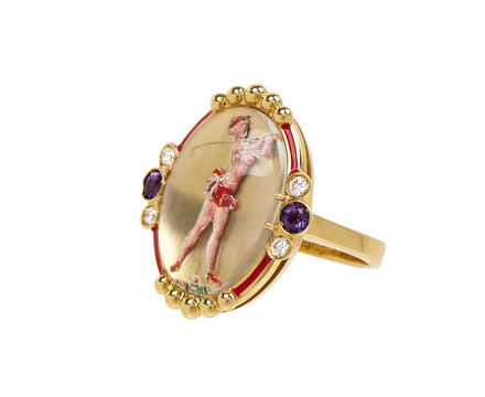 Red Pin Up Being Crystal Ring