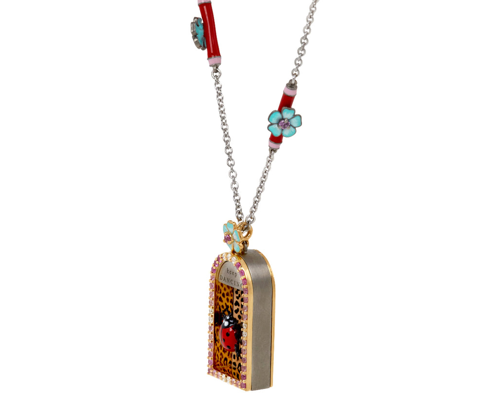 Keep Dancing Ladybug Pendant Necklace