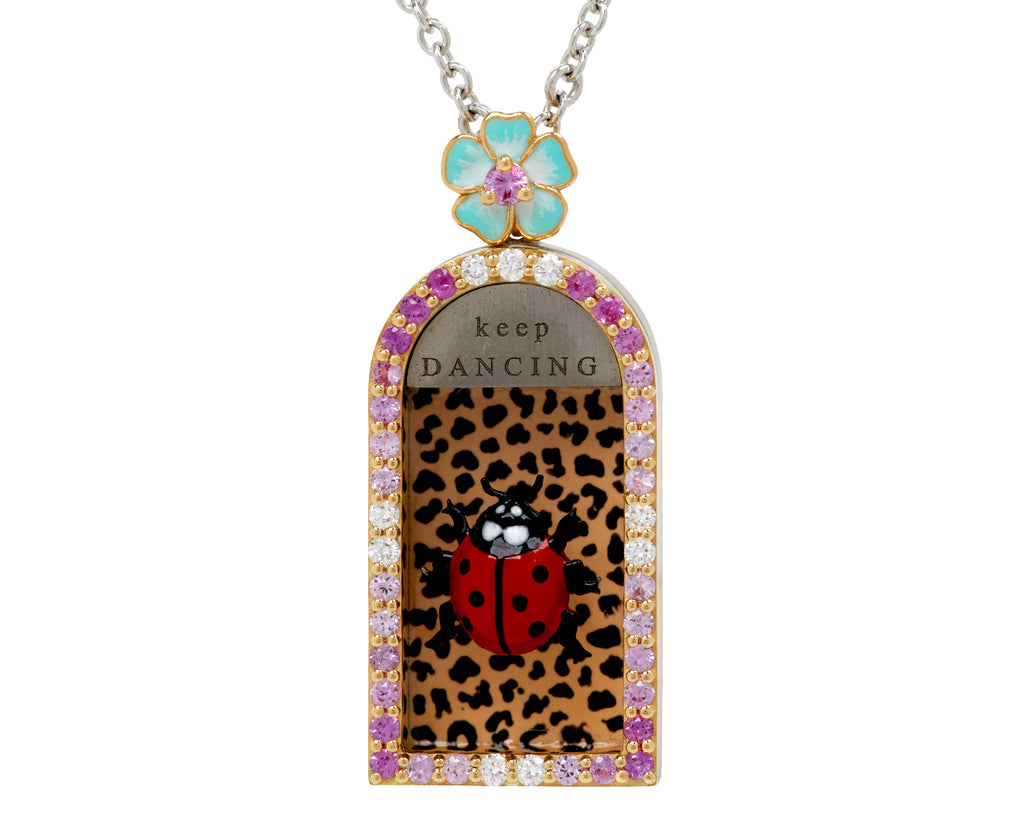 Keep Dancing Ladybug Pendant Necklace