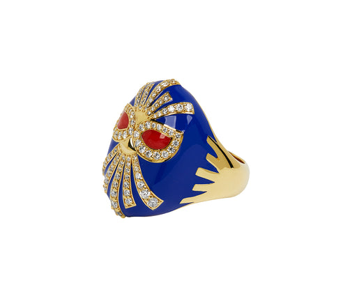 Diamond The Eyes Wrestler Mask Ring