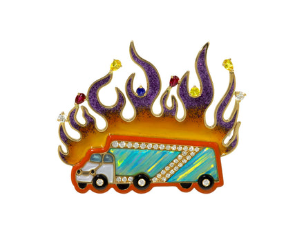 Fast Lane Pink On the Road Brooch