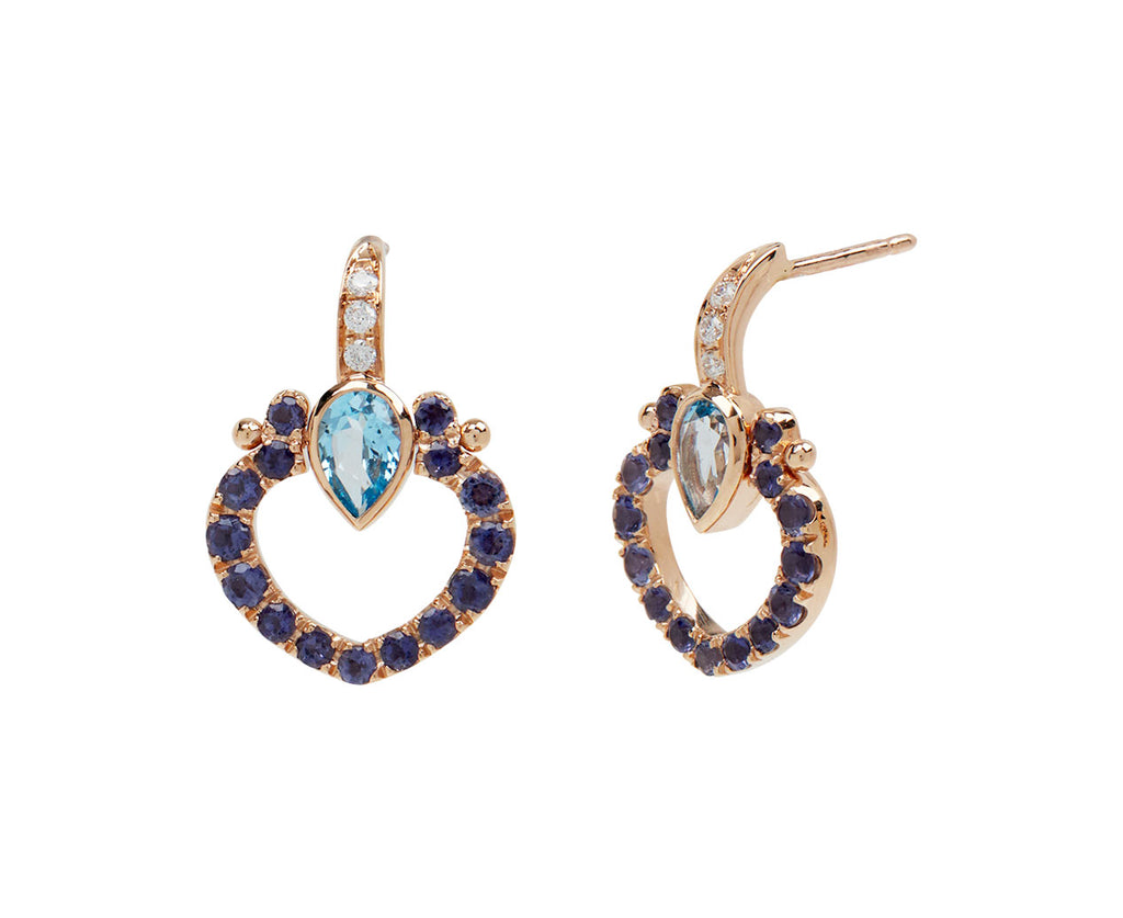 Blue Love Hearts Earrings