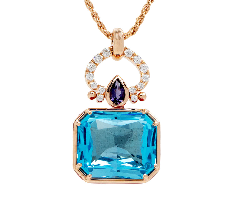 Blue Topaz Love Handles Necklace