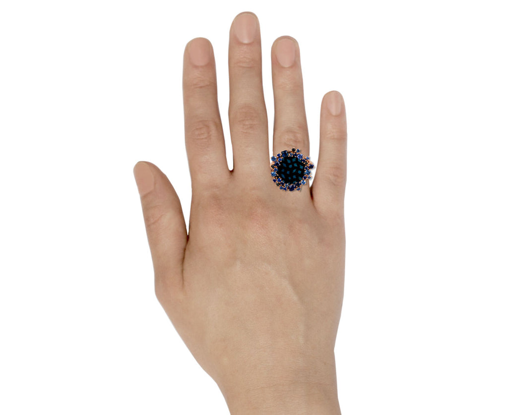 Francesca Villa Blue Twiggy Ring Profile