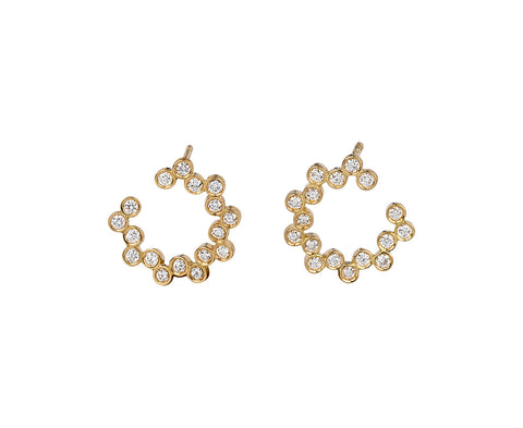 Diamond Clique Twist Hoop Earrings