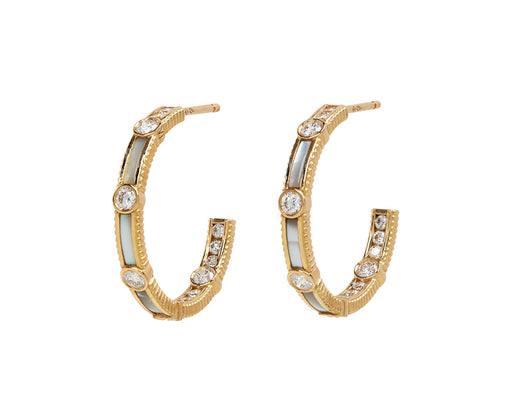 Mother-of-Pearl Rayon Hoop Earrings