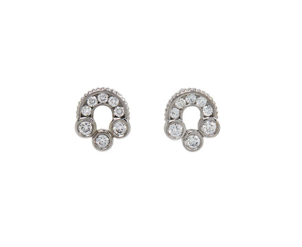 White Gold Diamond Magnetic Stud Earrings