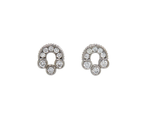 White Gold Diamond Magnetic Stud Earrings
