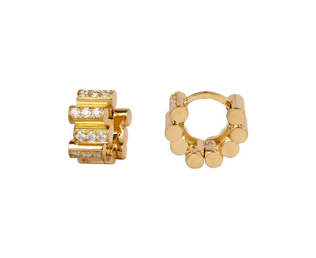 Diamond Edge Huggie Hoop Earrings