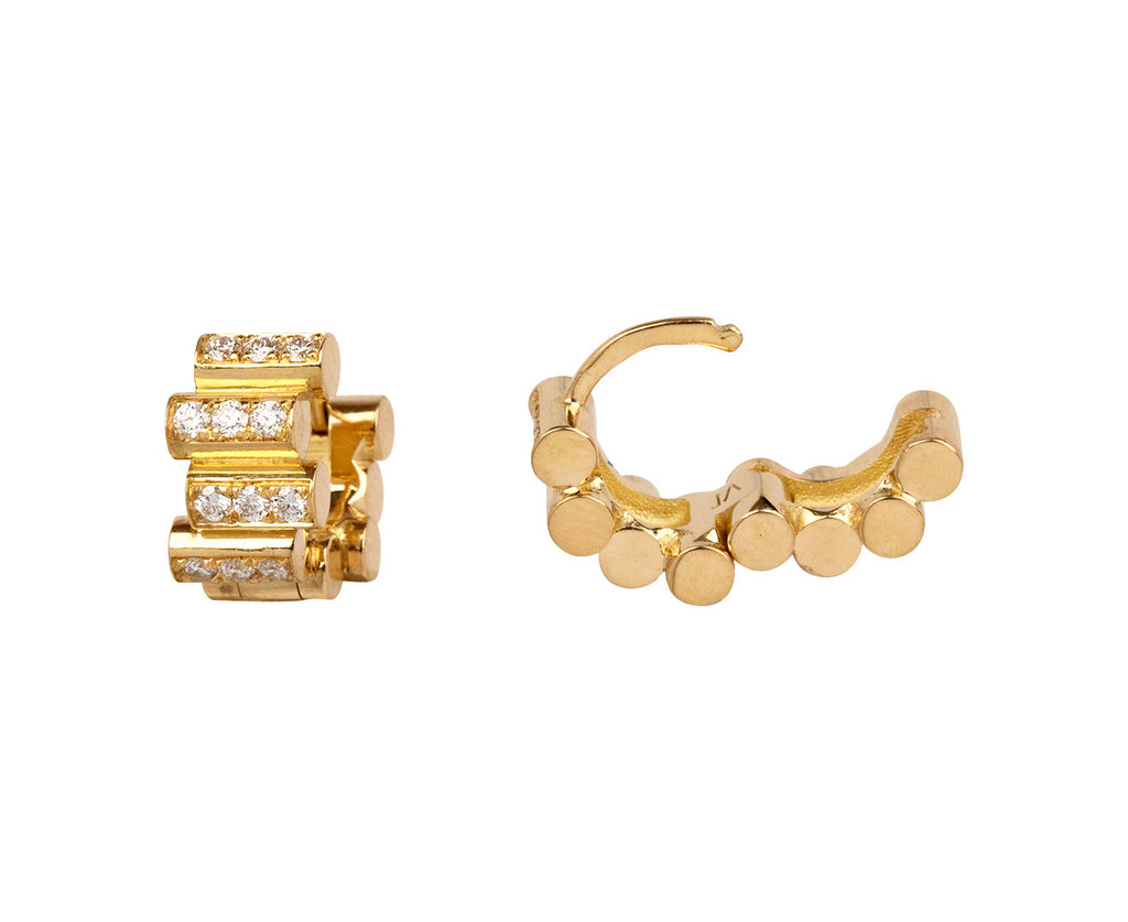 Diamond Edge Huggie Hoop Earrings