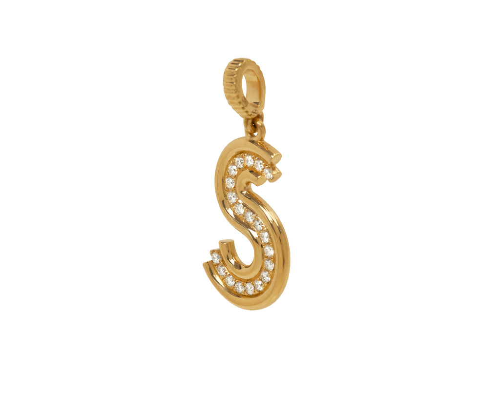 Diamond Alpha Edge Letter 'S' Pendant ONLY