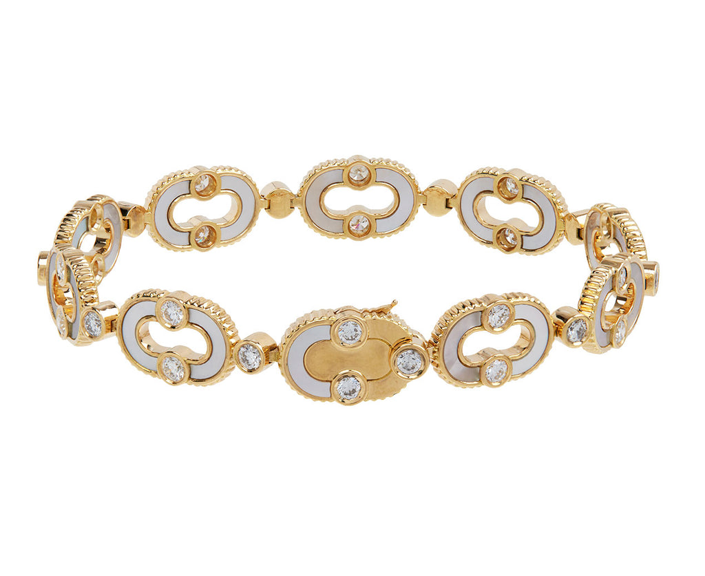 Viltier Mother-of-Pearl and Diamond Magnetic Enchaine Bracelet Back