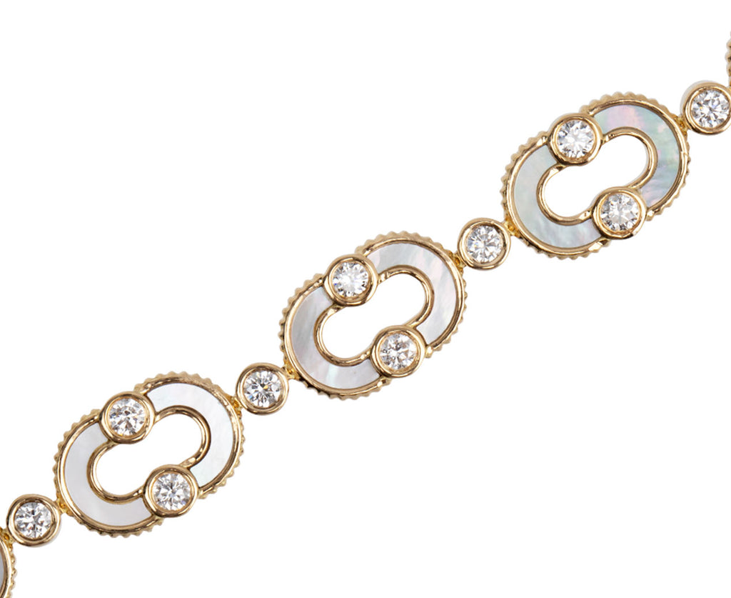 Mother-of-Pearl and Diamond Magnetic Enchaine Bracelet