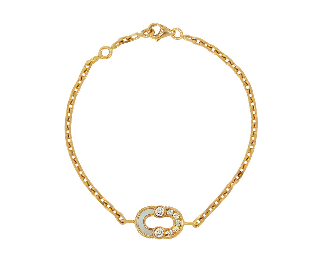 Diamond and Mother-of-Pearl Magnetic Bracelet