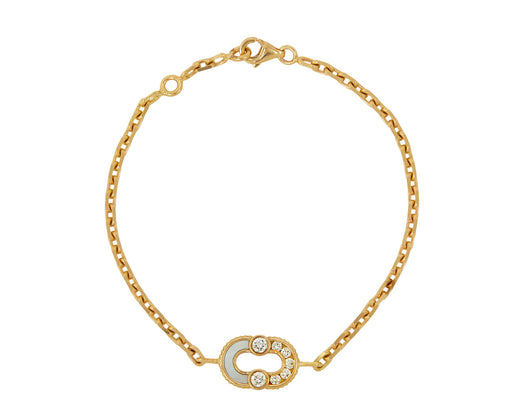 Diamond and Mother-of-Pearl Magnetic Bracelet