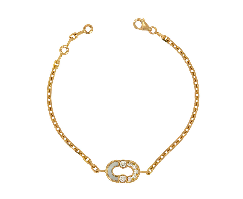 Diamond and Mother-of-Pearl Magnetic Bracelet