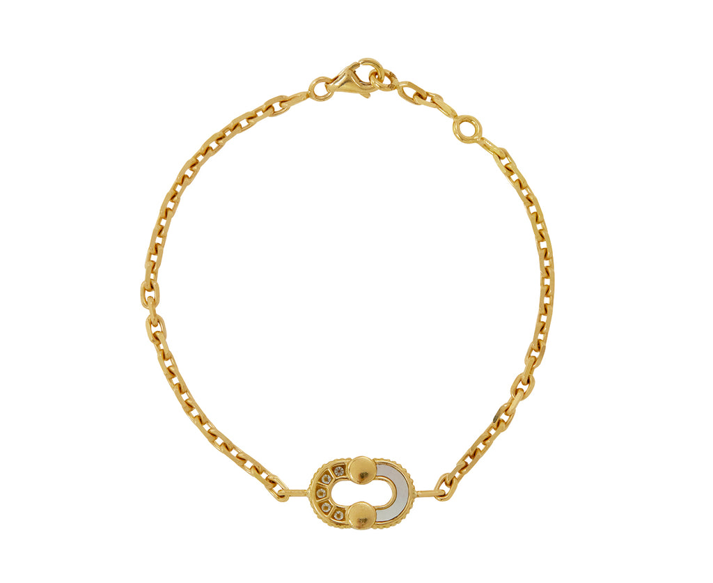 Diamond and Mother-of-Pearl Magnetic Bracelet