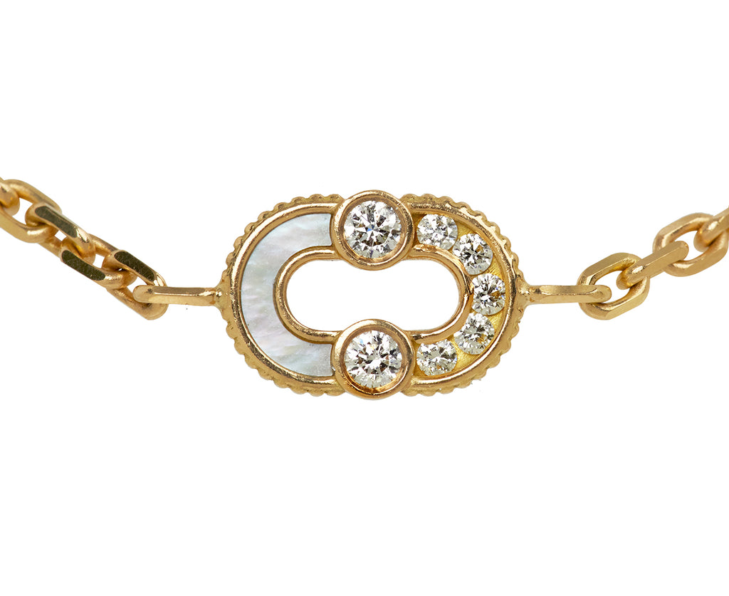 Diamond and Mother-of-Pearl Magnetic Bracelet