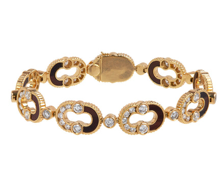 Viltier Bulleye and Diamond Magnetic Semi Enchaine Bracelet