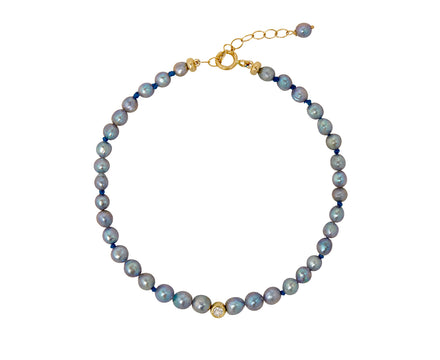 Bleu Pearl and Diamond Dario Bracelet