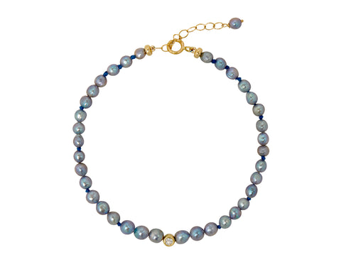 Bleu Pearl and Diamond Dario Bracelet