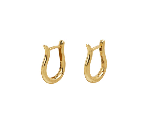 White/Space Petite Luna Huggie Hoop Earrings