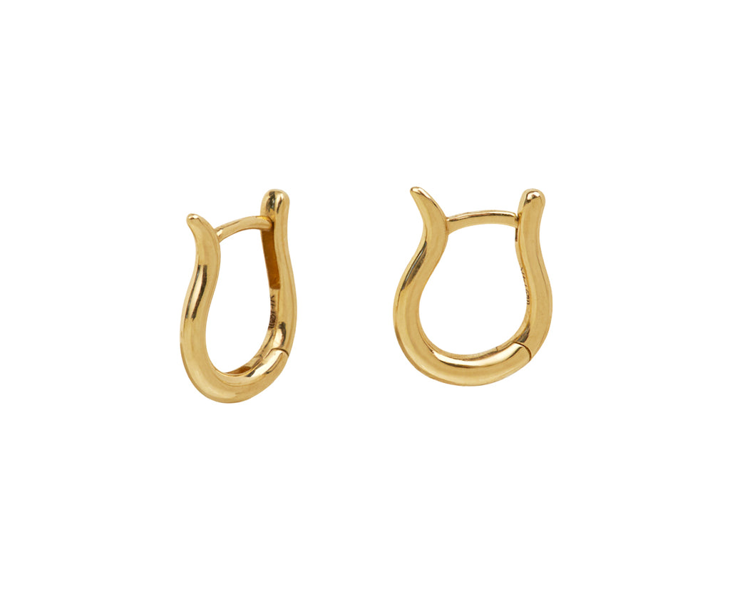 White/Space Petite Luna Huggie Hoop Earrings - Side View