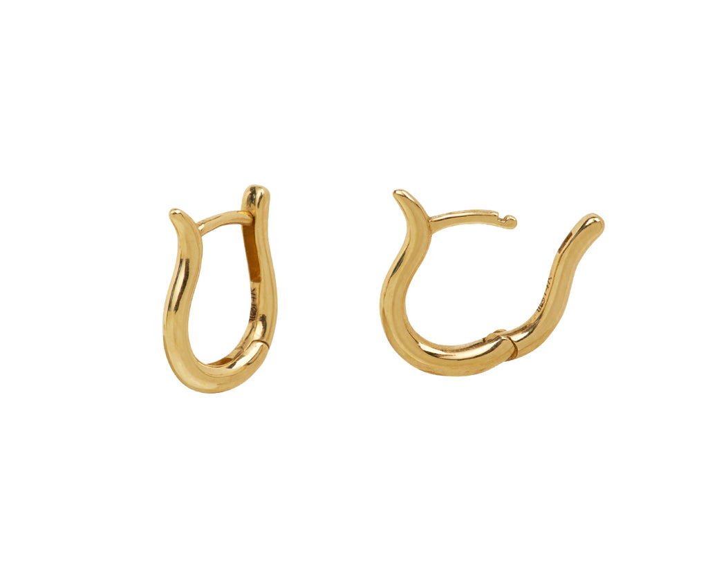 White/Space Petite Luna Huggie Hoop Earrings - Closure