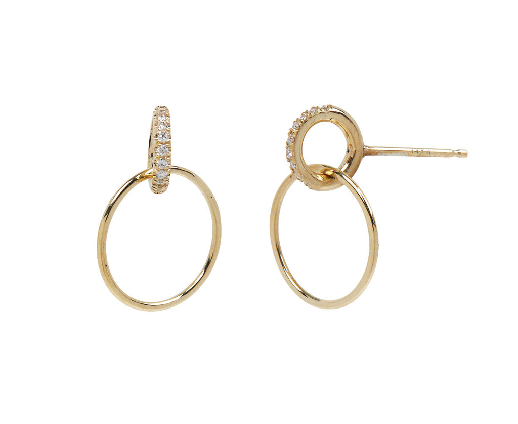 White/Space Petite Vita Pave Hoops - Side View