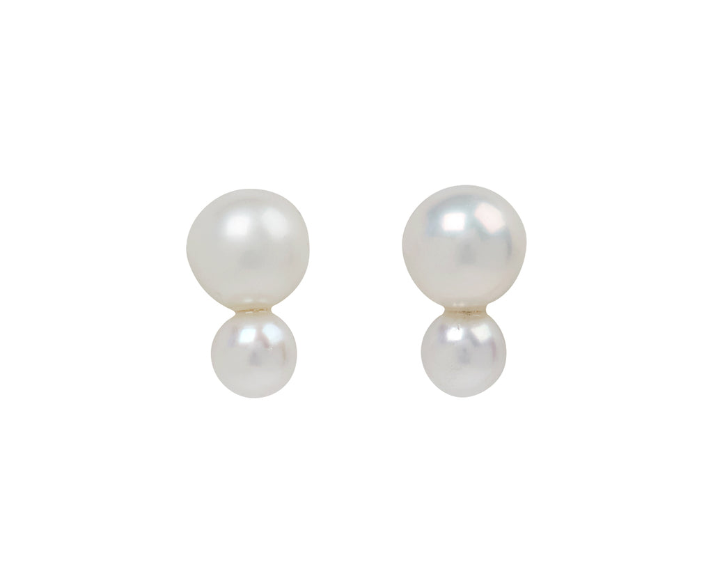 White/Space White Pearl Pilla Stud Earrings