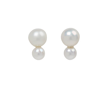 White/Space White Pearl Pilla Stud Earrings