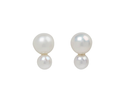 White/Space White Pearl Pilla Stud Earrings
