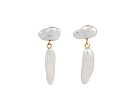 White/Space Pearl Totem Earrings
