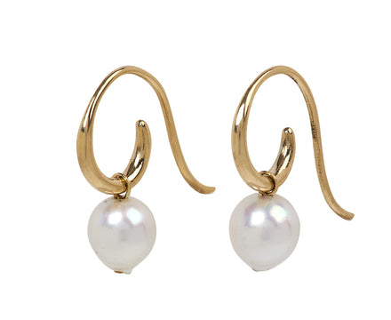 White/Space Cassiopeia Baroque Akoya Pearl Charm Earrings