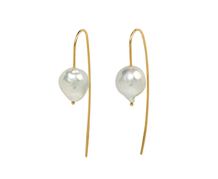 White/Space Baroque Silver Pearl Nova Hook Earrings