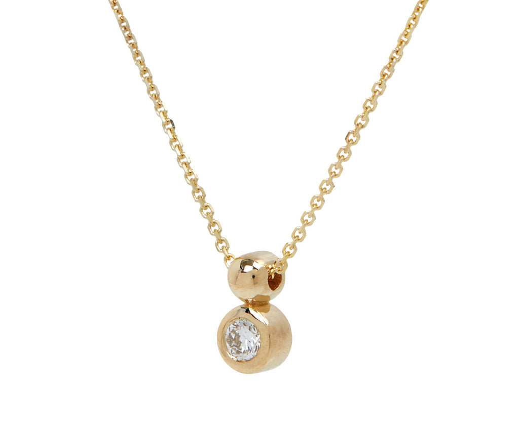 White/Space Solo Diamond Necklace - Side View