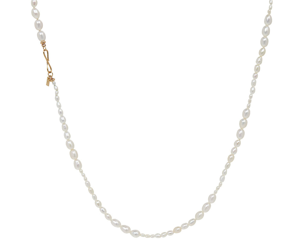 White/Space White Pearl Dario Opera Necklace - Closure