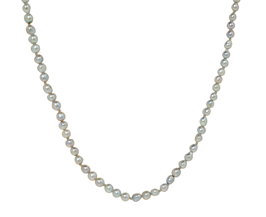 White/Space Silver Pearl Dario Gris Opera Necklace