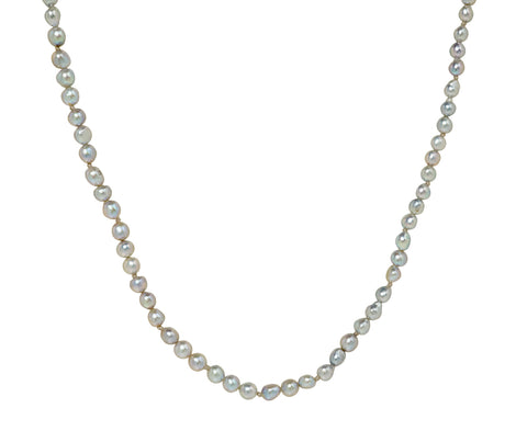 White/Space Silver Pearl Dario Gris Opera Necklace