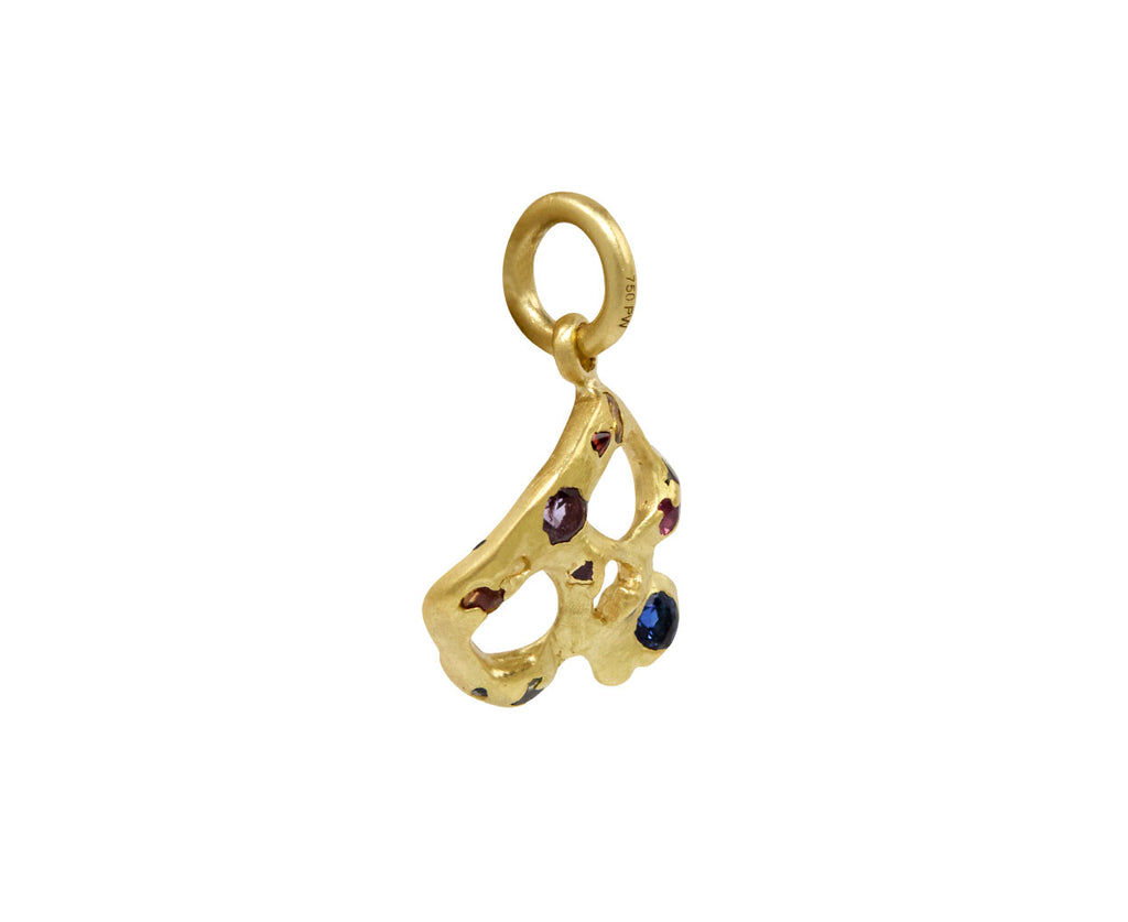 Rainbow Sapphire Confetti Skull Charm Pendant ONLY