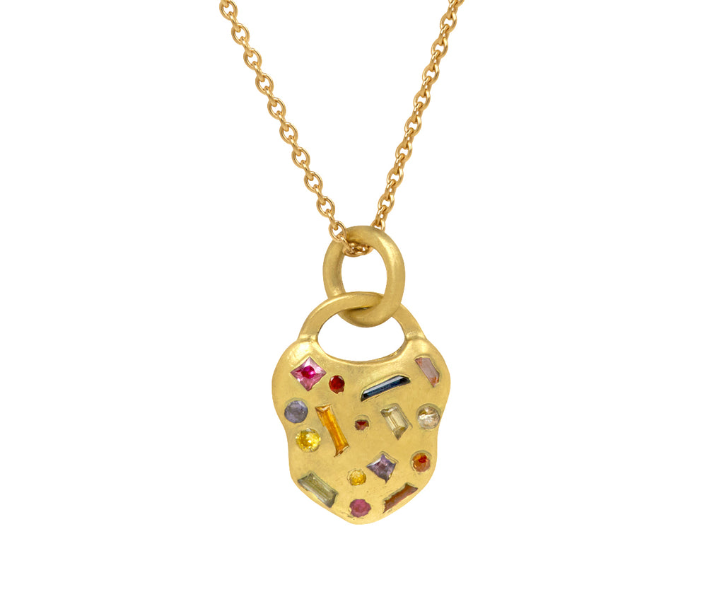 Rainbow Confetti Padlock Pendant ONLY