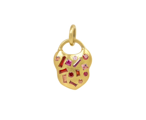 Plum Blossom Confetti Padlock Pendant ONLY